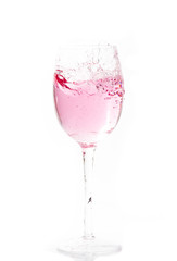 Bubble of Soda water in Glass Closeup shot