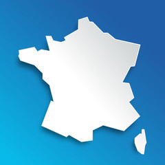 Carte de France / Fond bleu