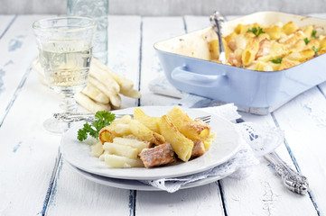 Lachsauflauf mit Spargel