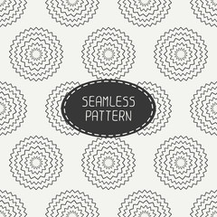 Geometric monochrome art hipster line seamless pattern with