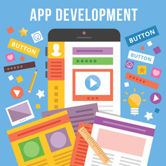 App development flat illustration concept