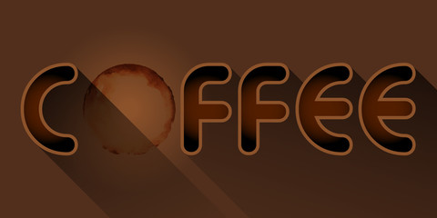 coffee word with coffee stain