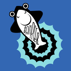 SAND TIGER SHARK
Sand Tiger shark is lying on the sea appeared water wave.