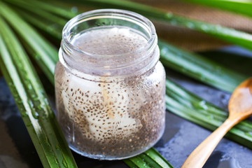 Chia in fresh coconut water