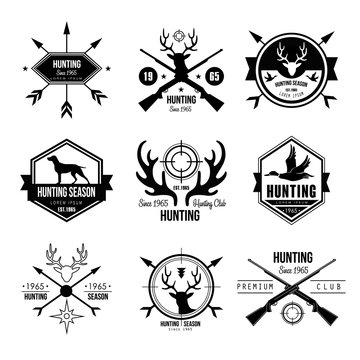 Badges Labels Logo Design Elements Hunting