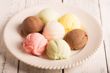 Multicolor ice cream balls