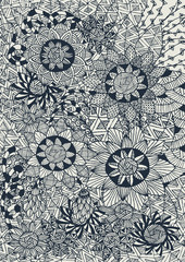 floral background with doddle concept