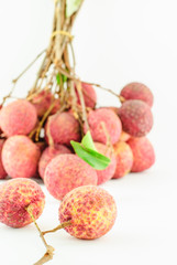 Red Litchi fruit isolated