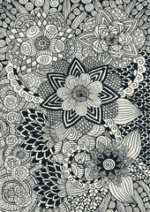floral background with doddle concept