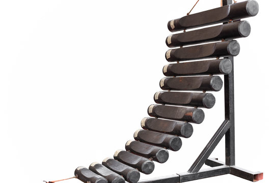 Thai Traditional wooden xylophone musical instruments isolated