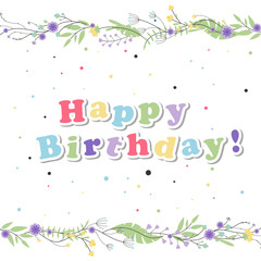 Vector Illustration of a Happy Birthday Greeting Card