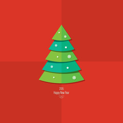 Christmas and New Year. Vector greeting card