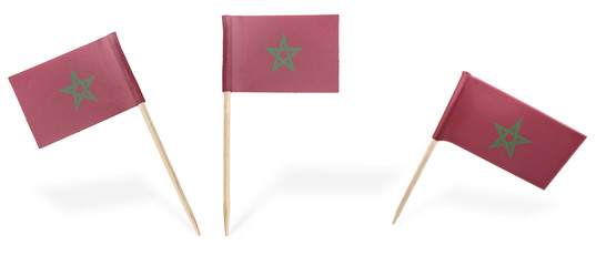 Various cocktail flags of Morocco isolated on white.(series)