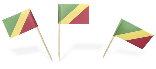 Various cocktail flags of Republic of the Congo isolated on whit