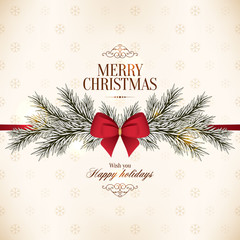 Christmas and New Year. Vector greeting card