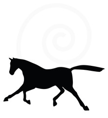 horse silhouette in fast trot pose