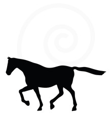horse silhouette in loping pose