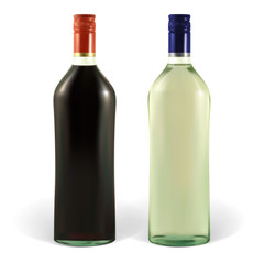 Bottle of martini with blank labels. Illustration contains gradient meshes. The label can be removed.