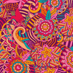 abstract hand-drawn flower pattern
