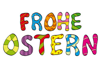 Frohe Ostern Schriftzug