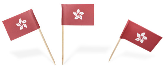Various cocktail flags of Hong Kong isolated on white.(series)