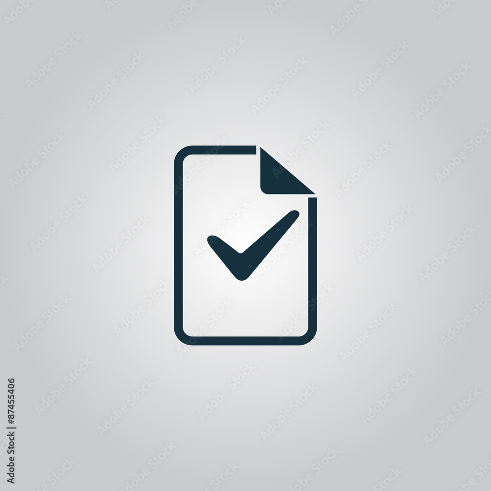 Poster document with check mark