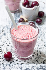 smoothie with cherry