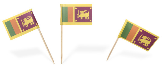 Various cocktail flags of Sri Lanka isolated on white.(series)