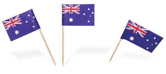 Various cocktail flags of Australia isolated on white.(series)