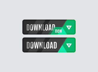 Download button, futuristic hi-tech UI design