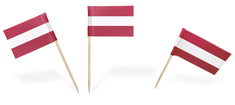 Various cocktail flags of Austria isolated on white.(series)