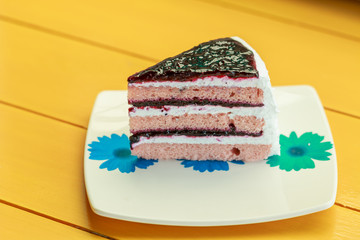 Blueberry layer cake on white dish