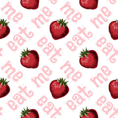 Strawberries seamless pattern