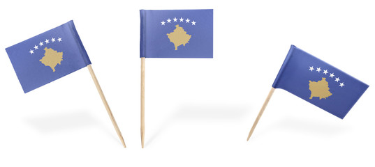 Various cocktail flags of Kosovo isolated on white.(series)