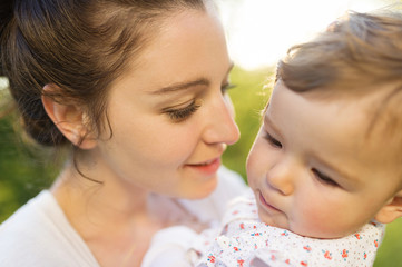 Happy mother and her baby