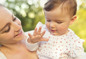 Happy mother and her baby