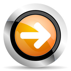 right arrow orange icon arrow sign