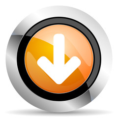 download arrow orange icon arrow sign