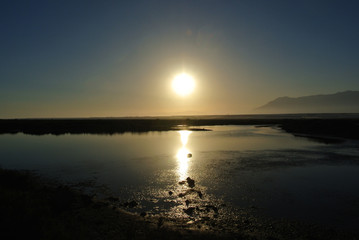 Summer landscape at sunset in Almeria, Andalusia.