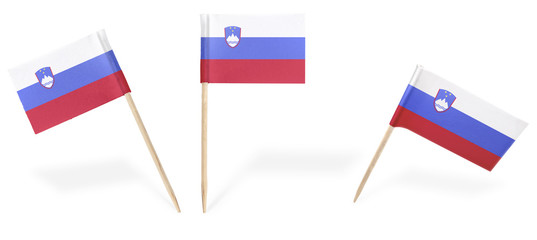 Various cocktail flags of Slovenia isolated on white.(series)