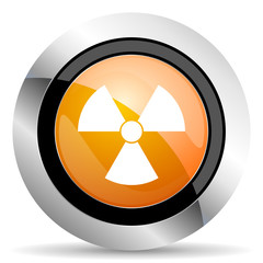 radiation orange icon atom sign