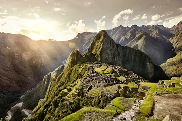 Deurstickers Machu Picchu Machu Picchu, Peru - 31 mei 2015: Uitzicht op de oude Inca City