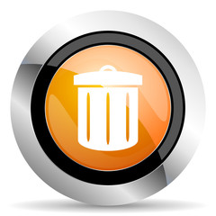 recycle orange icon recycle bin sign