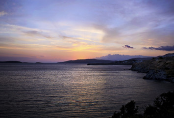 sunset in Aegean sea Greece