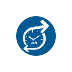 Graphic web vector 24 hours timer, around-the-clock pictogram. B