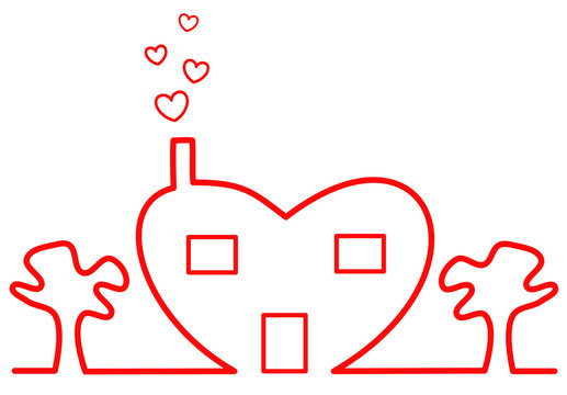 heart house concept vector illustration