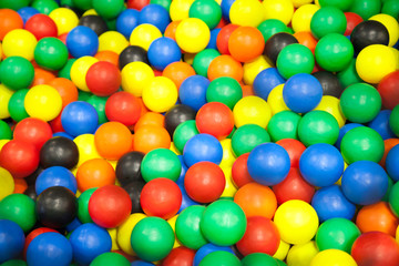 Fototapeta na wymiar Colorful plastic balls on children's playground