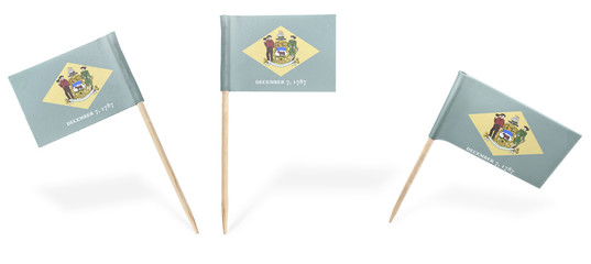 Various cocktail flags of Delaware isolated on white.(series)