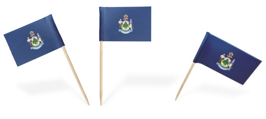 Various cocktail flags of Maine isolated on white.(series)