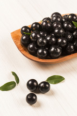 Berry Jaboticaba in bowl on white background